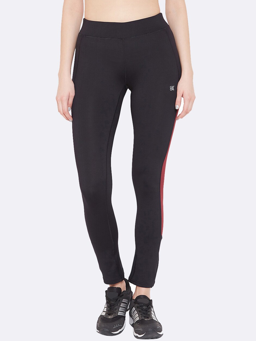

URKNIT Women Slim Fit Stretchable Sports Tights, Black