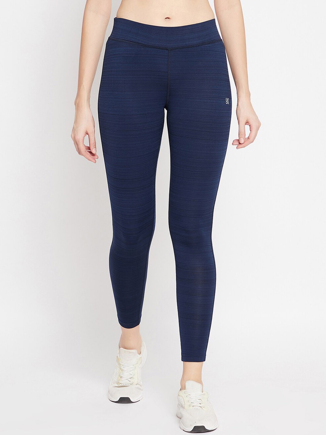 

URKNIT Women Slim Fit Sportswear Stretchable Tights, Navy blue