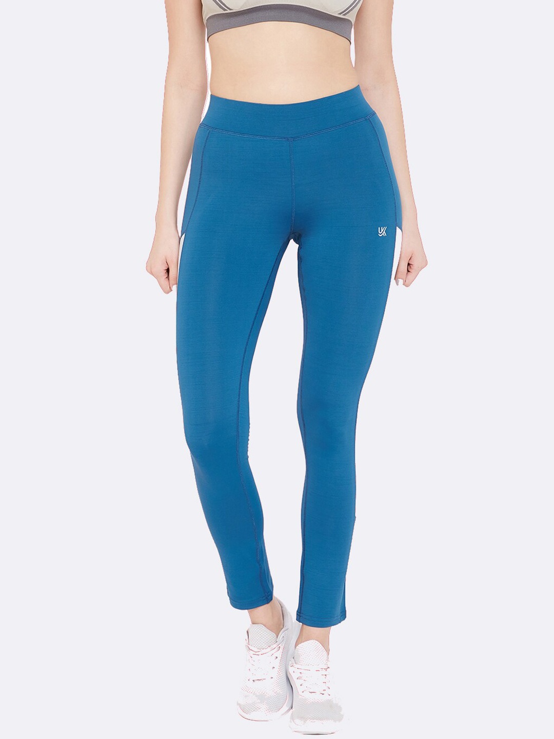 

URKNIT Women Slim Fit Stretchable Sports Tights, Blue