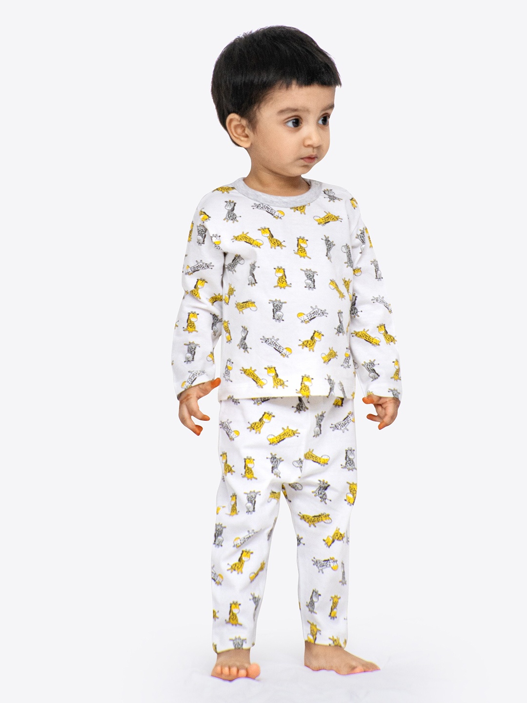

ariel Kids Printed T-shirt with Pyjamas, White