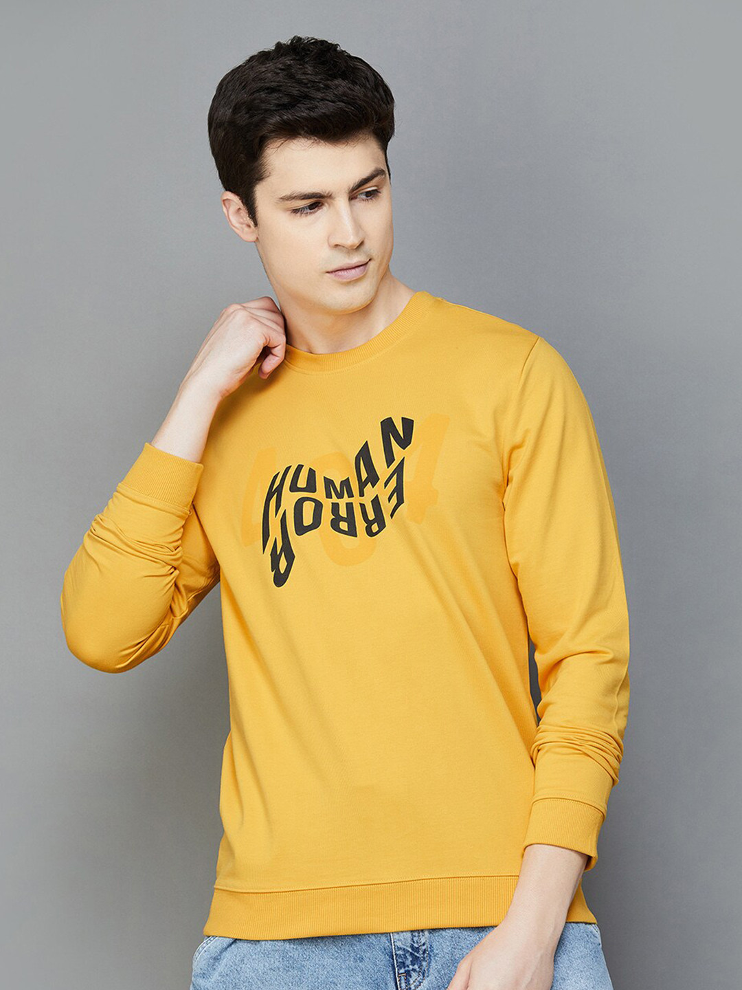 

Fame Forever by Lifestyle Typography Printed Cotton Sweatshirt, Yellow