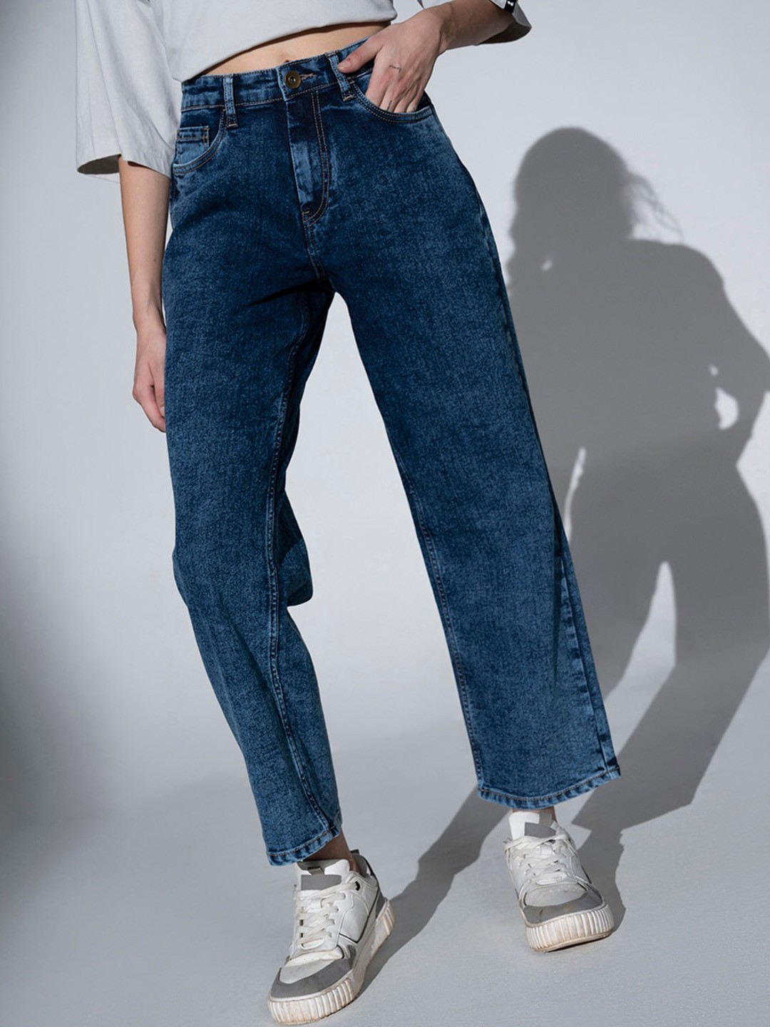 

Hubberholme Women Clean Look High-Rise Cotton Jeans, Blue