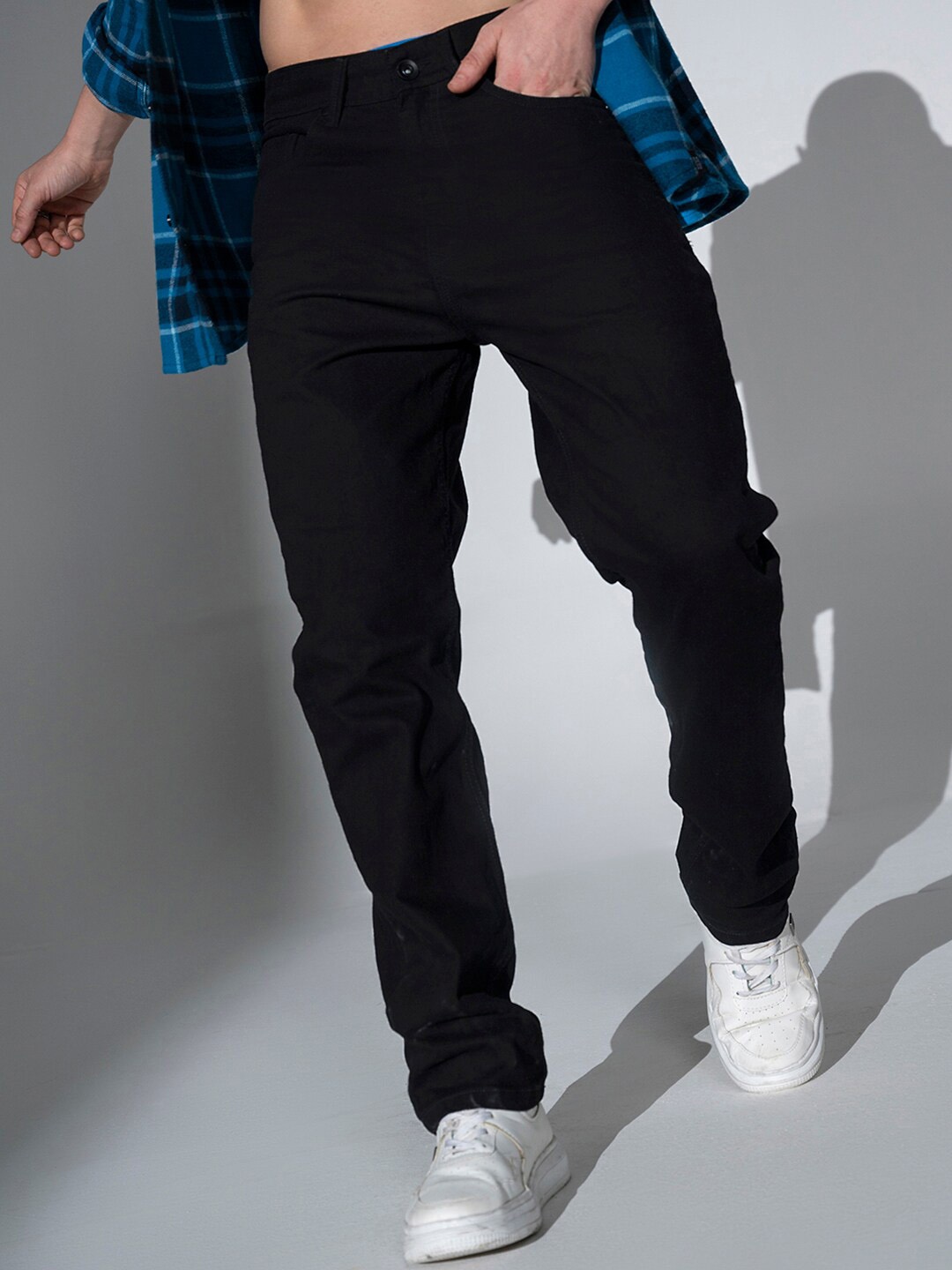 

Hubberholme Men Straight Fit Clean Look Stretchable Jeans, Black