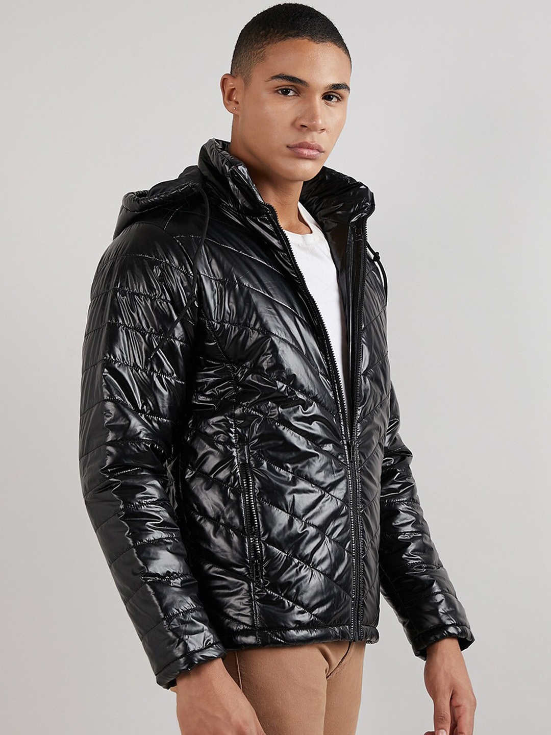 

Campus Sutra Windcheater Bomber Jacket, Black