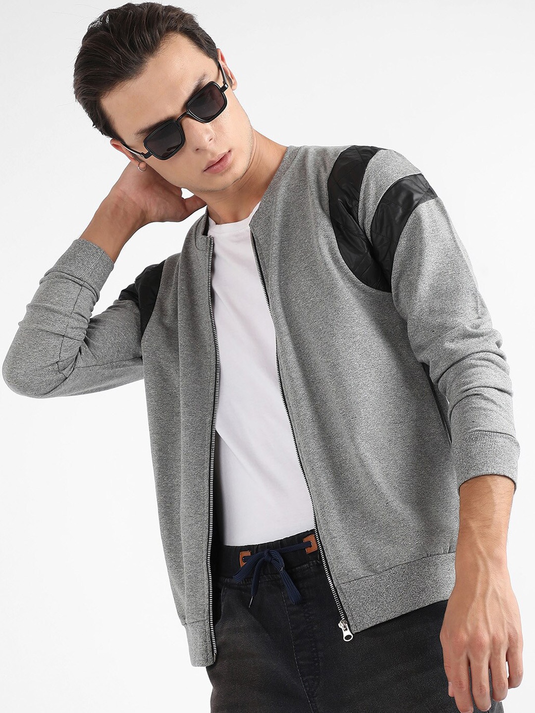 

Campus Sutra Windcheater Bomber, Grey