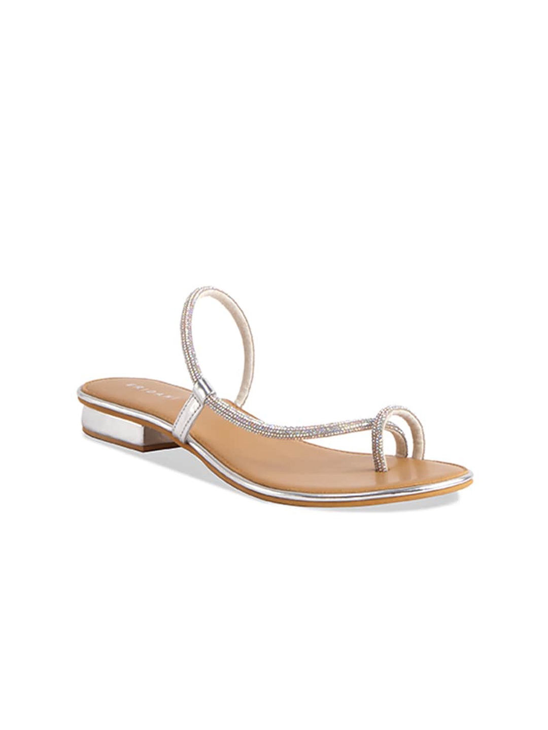 

ERIDANI Elvire Embellished One Toe Flats, Silver