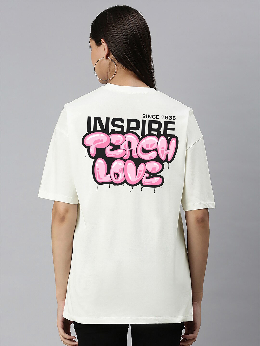 

Harvard Typography Printed Drop-Shoulder Cotton Oversized T-shirt, Off white
