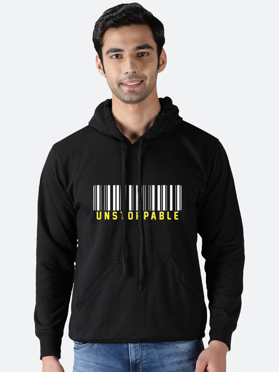 

Mad Over Print Graphic Printed Hooded Pullover, Black