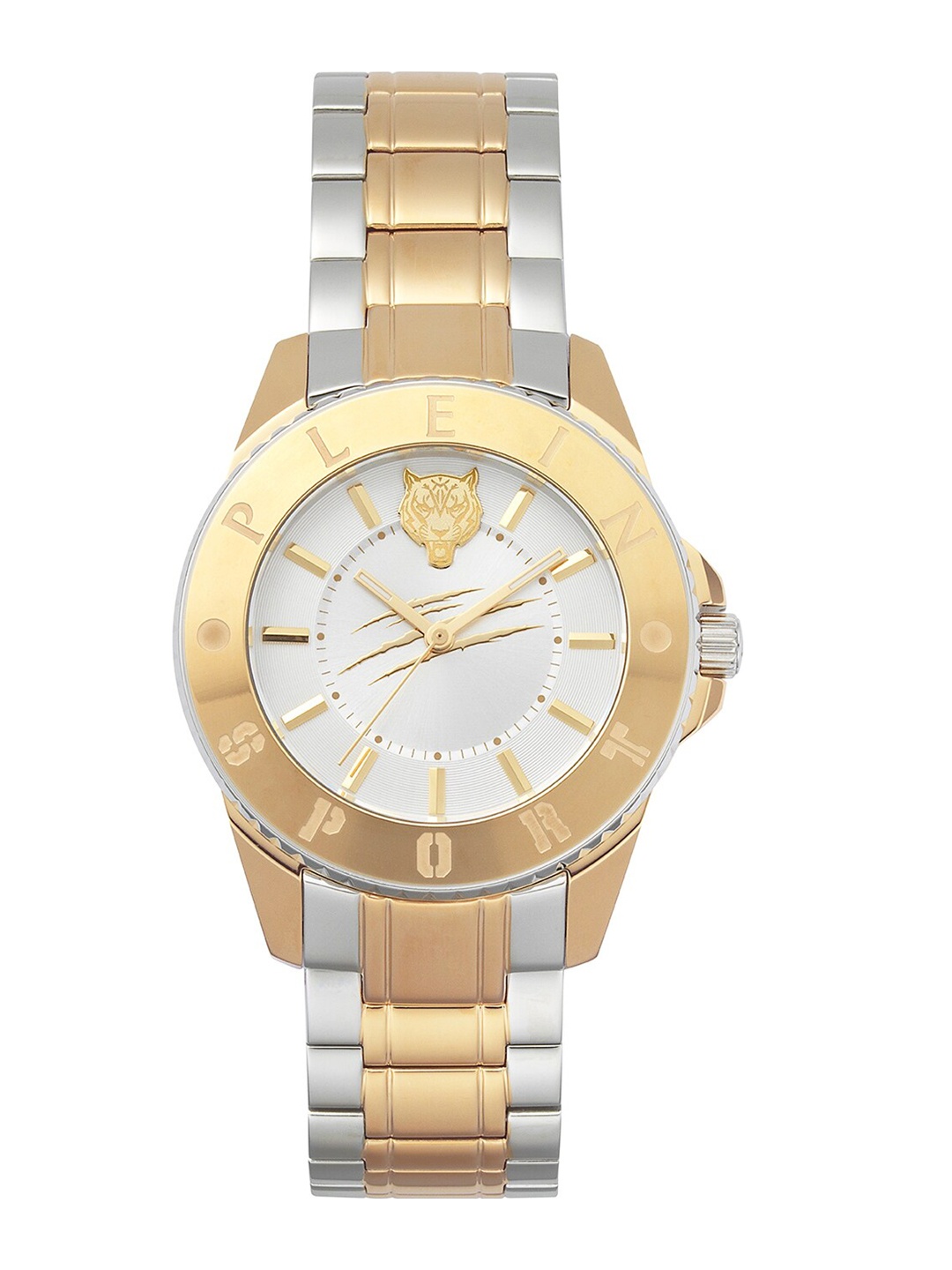 

PLEIN SPORT Women Patterned Dial & Stainless Steel Straps Analogue Watch PSKBA0823, Silver