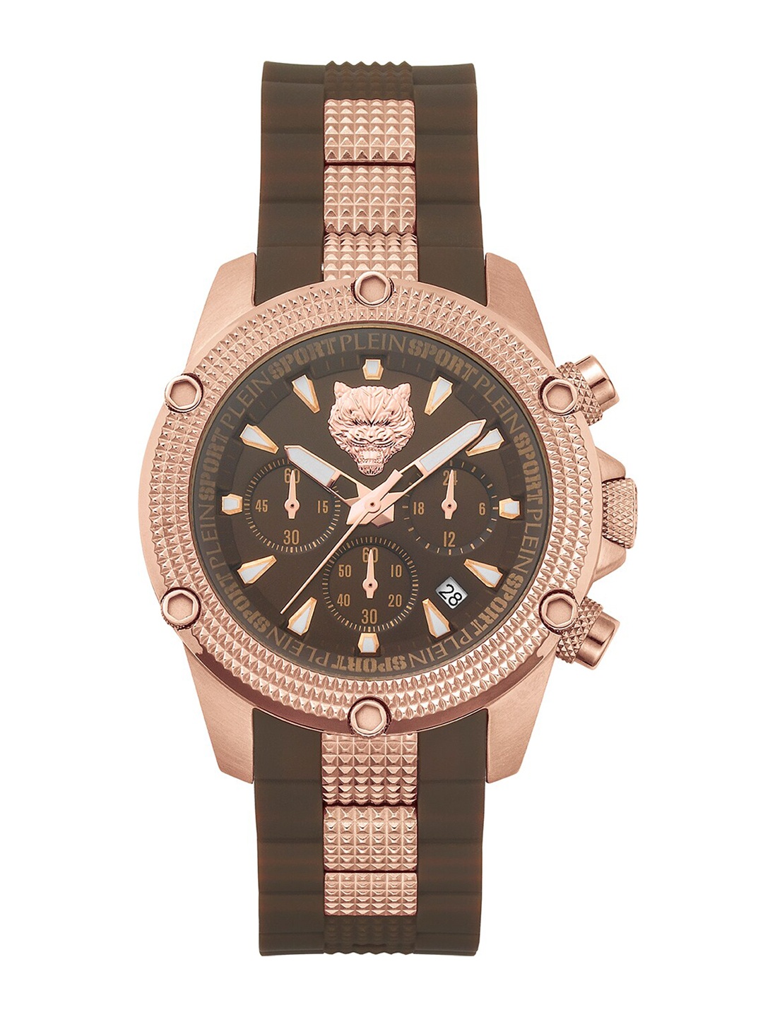 

PLEIN SPORT Unisex Embellished Dial & Bracelet Style Straps Analogue Watch PSDBA0623, Brown