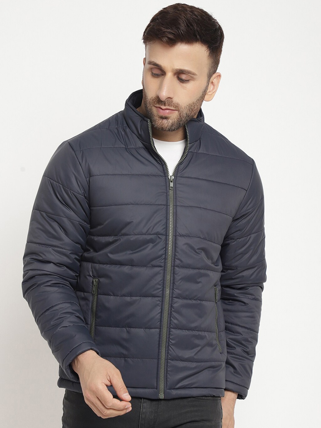 

BETTER THINK Mock Collar Lightweight Puffer Jacket, Navy blue