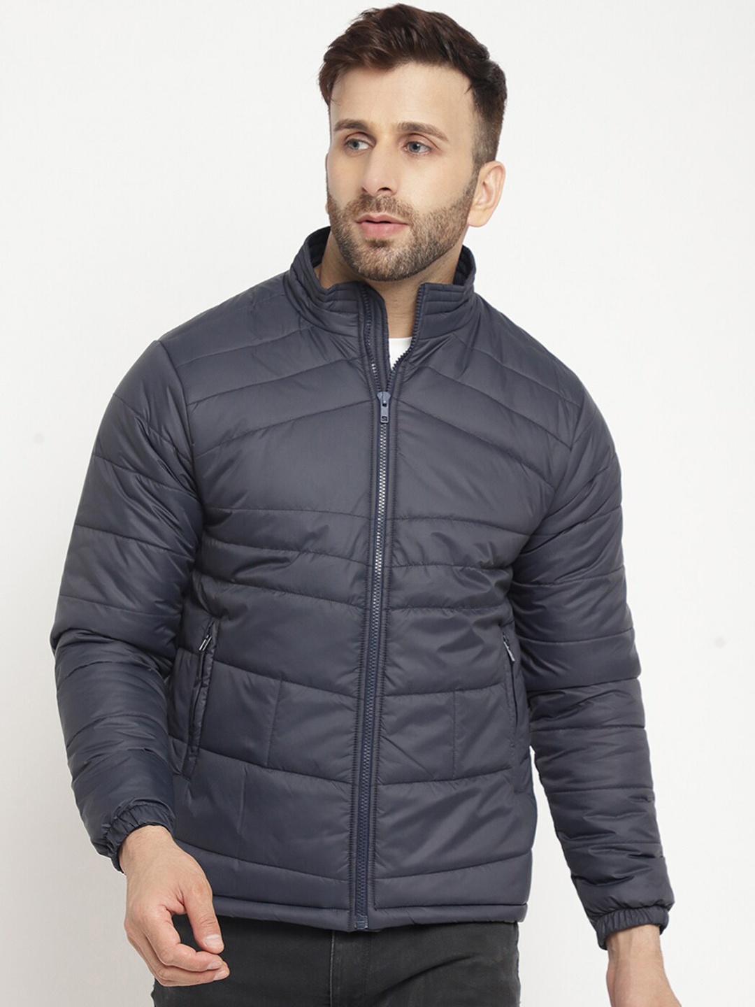 

BETTER THINK Mock Collar Lightweight Padded Jacket, Navy blue