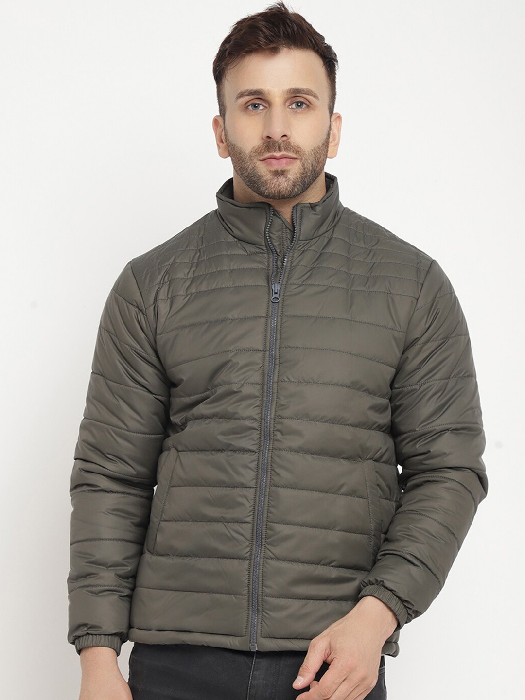 

BETTER THINK Mock Collar Lightweight Puffer Jacket, Grey