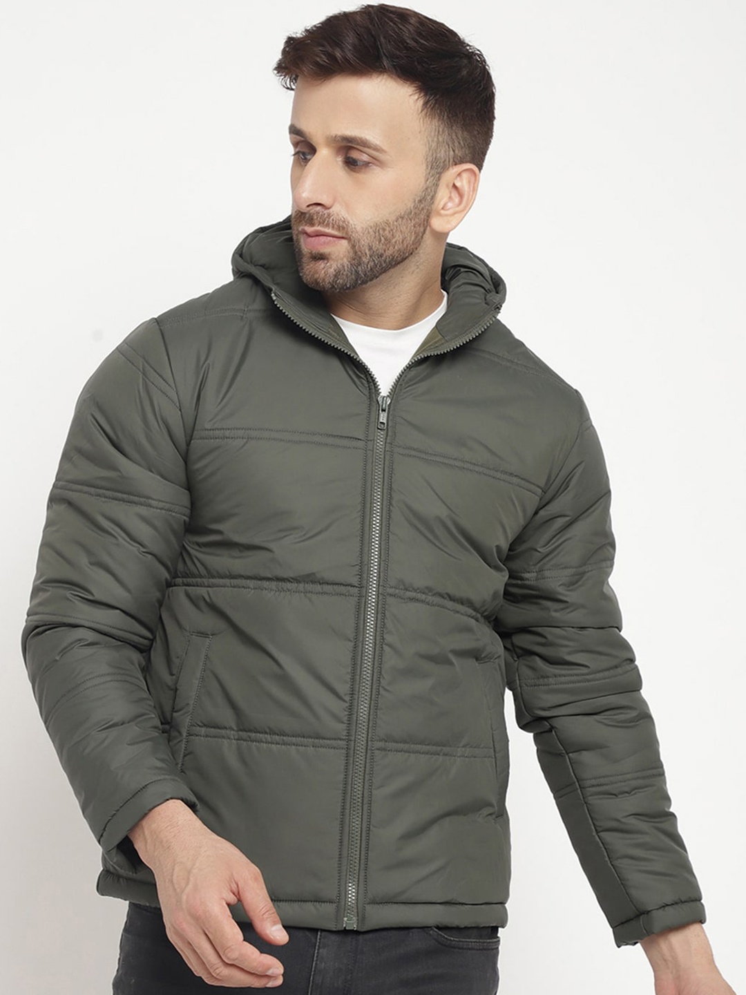 

BETTER THINK Hooded Lightweight Padded Jacket, Olive