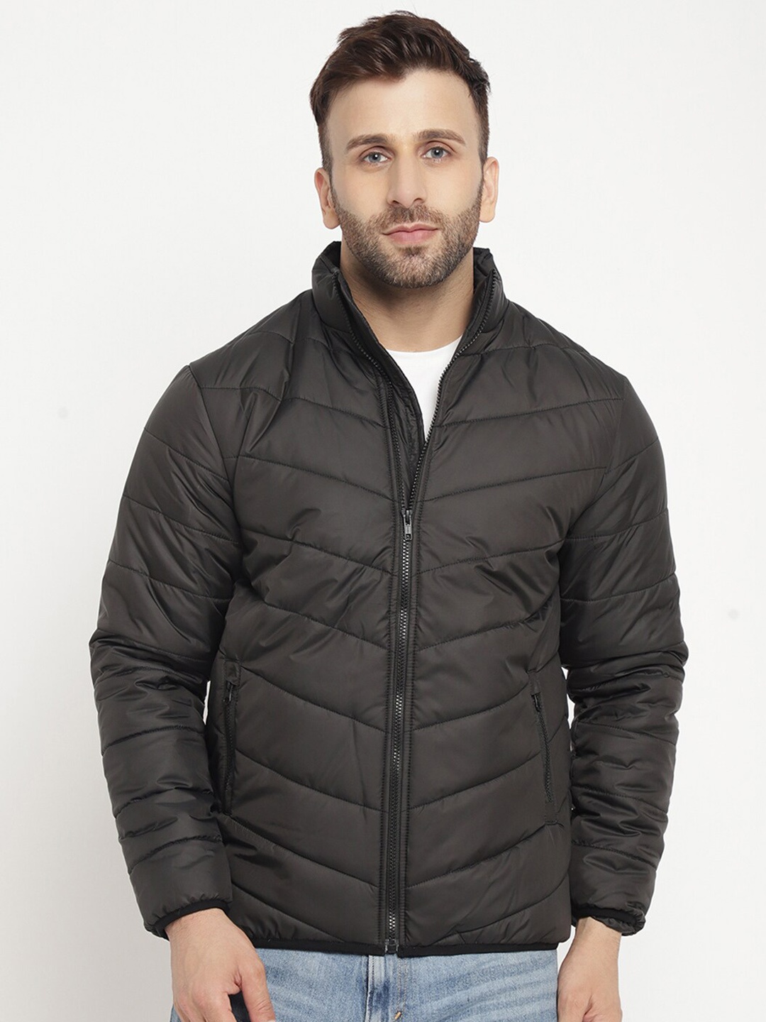 

BETTER THINK Mock Collar Lightweight Puffer Jacket, Black