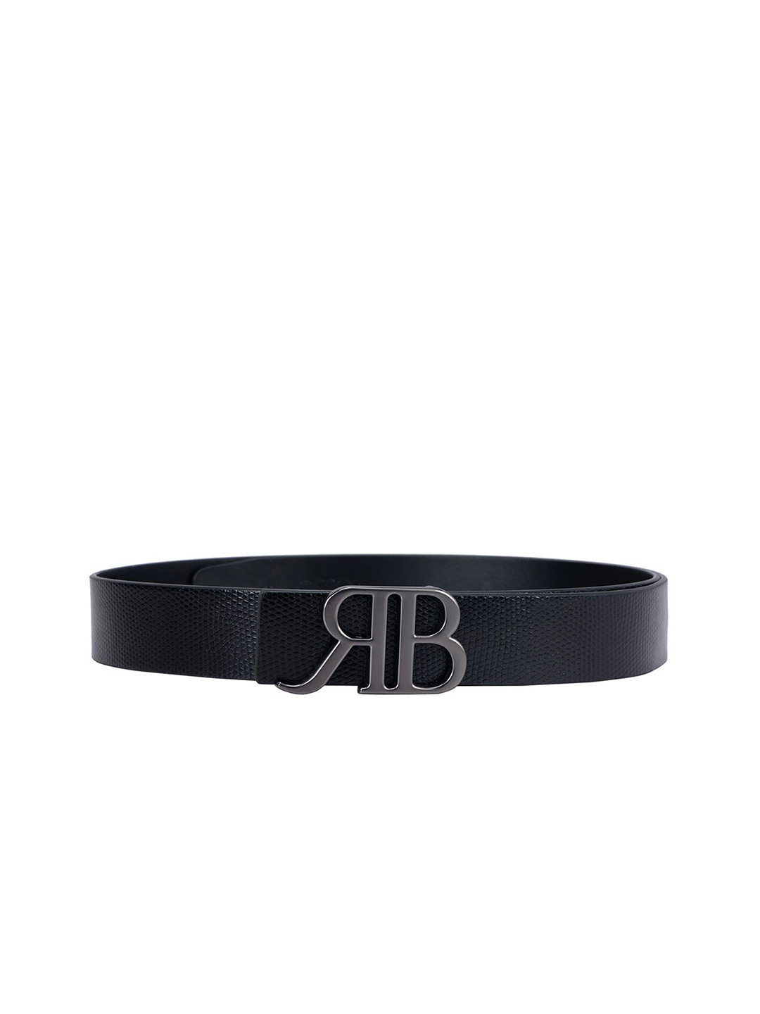 

ROSSO BRUNELLO Men Slim Textured Leather Belt, Black