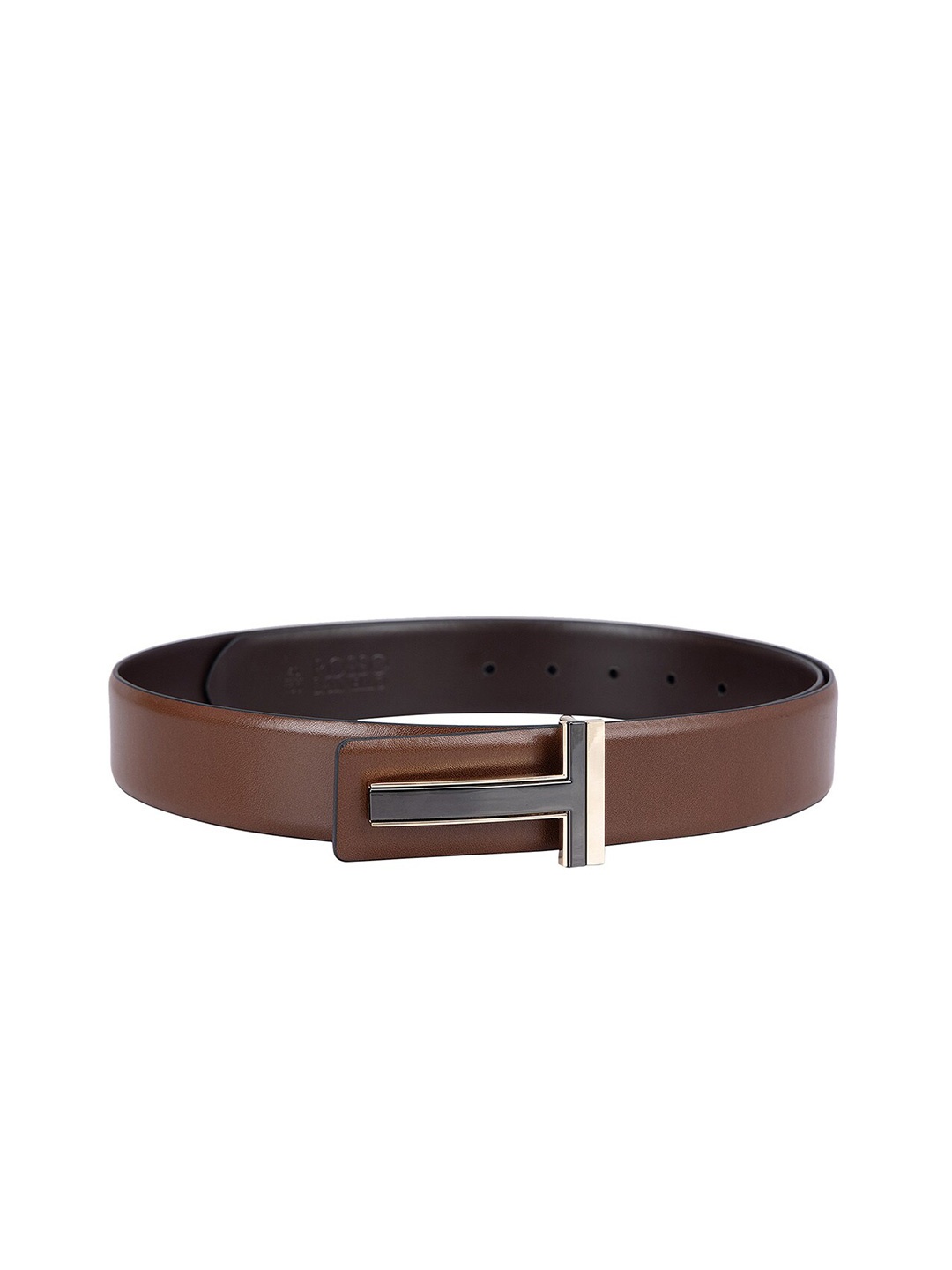 

ROSSO BRUNELLO Men Slim Leather Belt, Brown