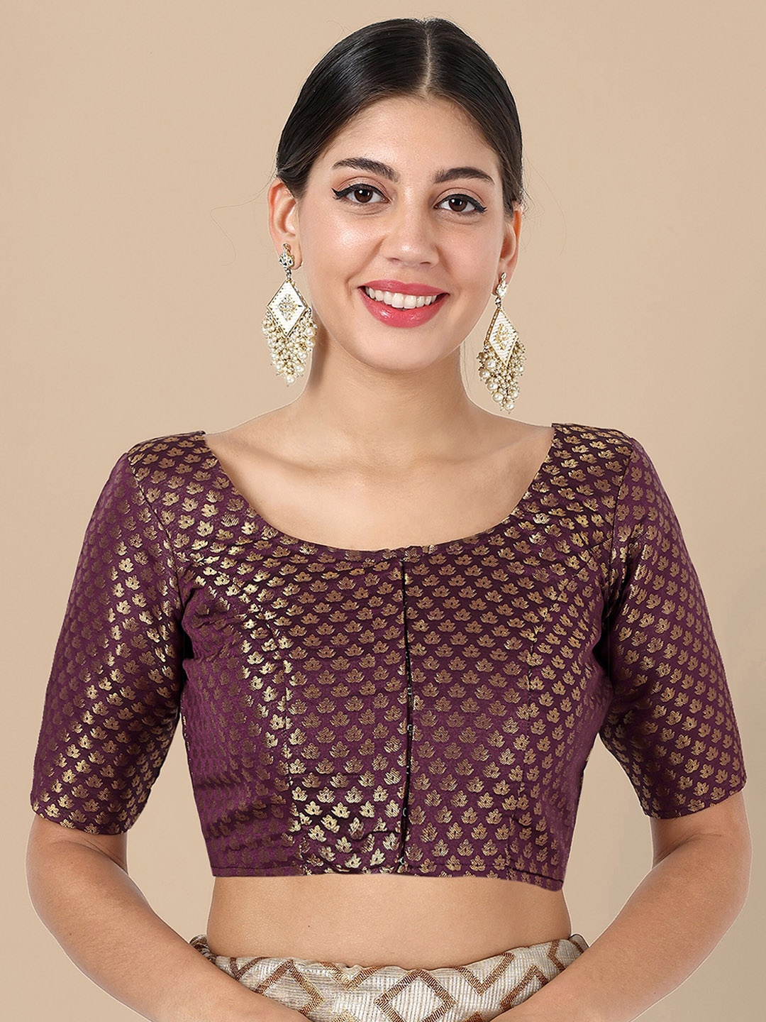 

Vardha Woven Design Saree Blouse, Lavender