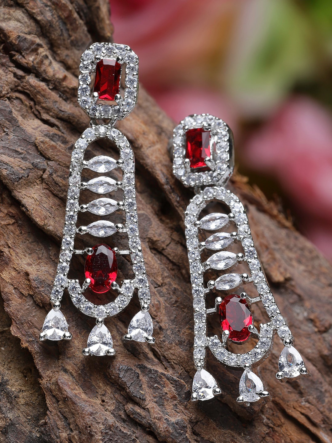 

ZENEME Rhodium-Plated Classic Drop Earrings, Silver