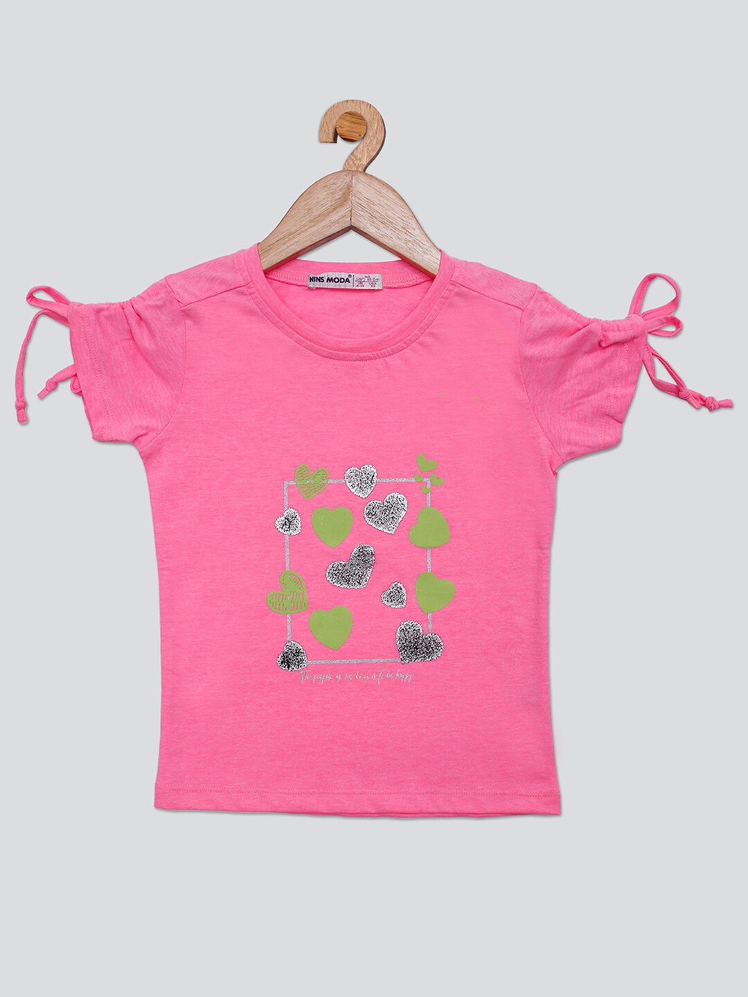 

PAMPOLINA Graphic Printed Cotton Top, Pink
