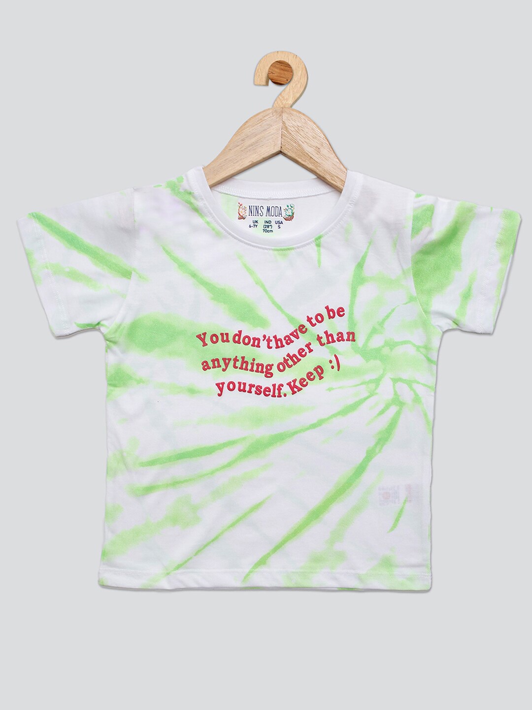 

PAMPOLINA Girls Printed Short Sleeves Cotton Crop T-shirt, Green
