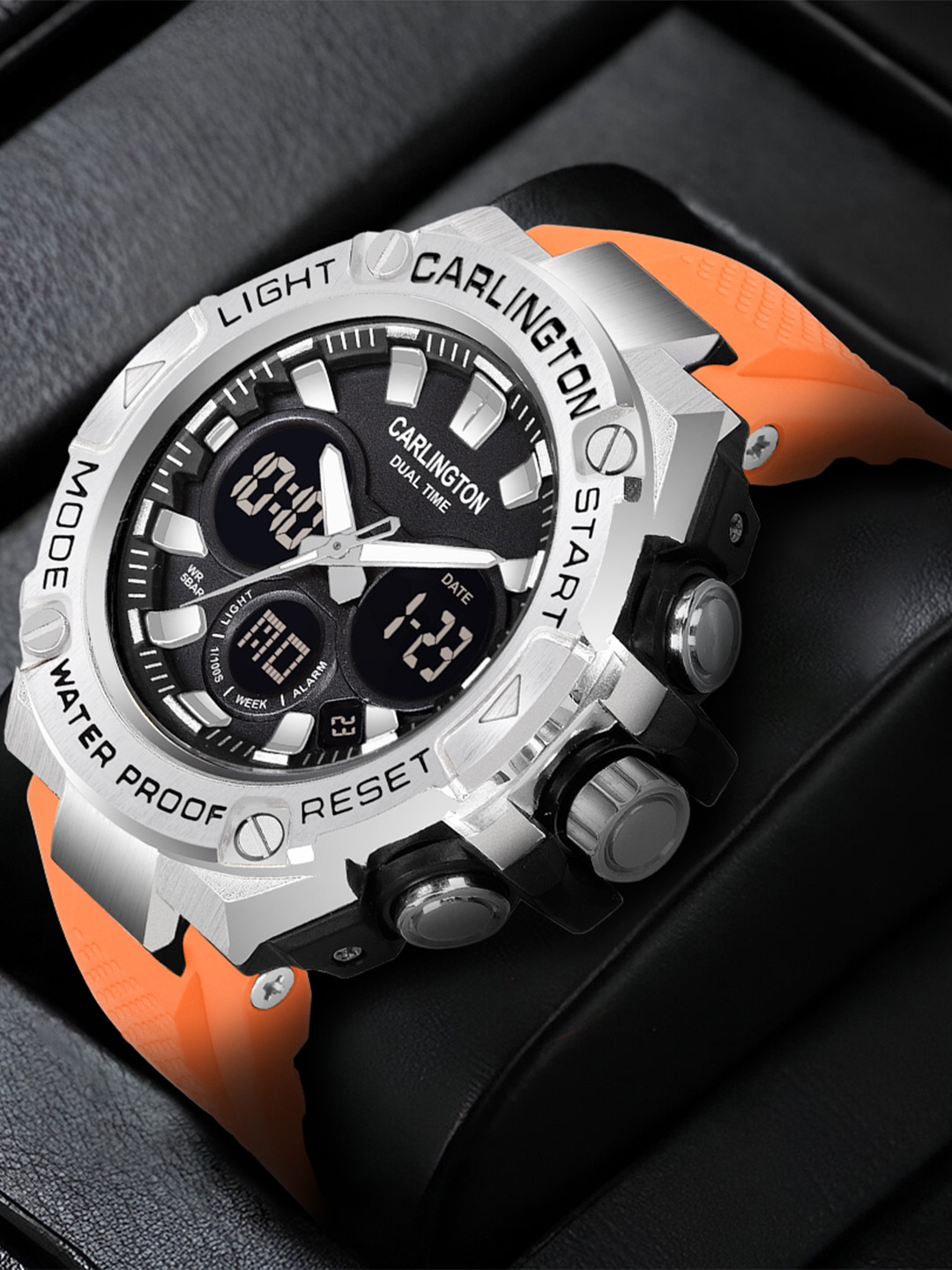 

CARLINGTON Men Printed Analogue and Digital Watch-CT 9107 Orange