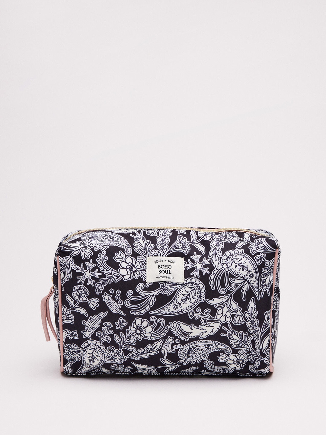 

women'secret Printed Vanity Bag, Black