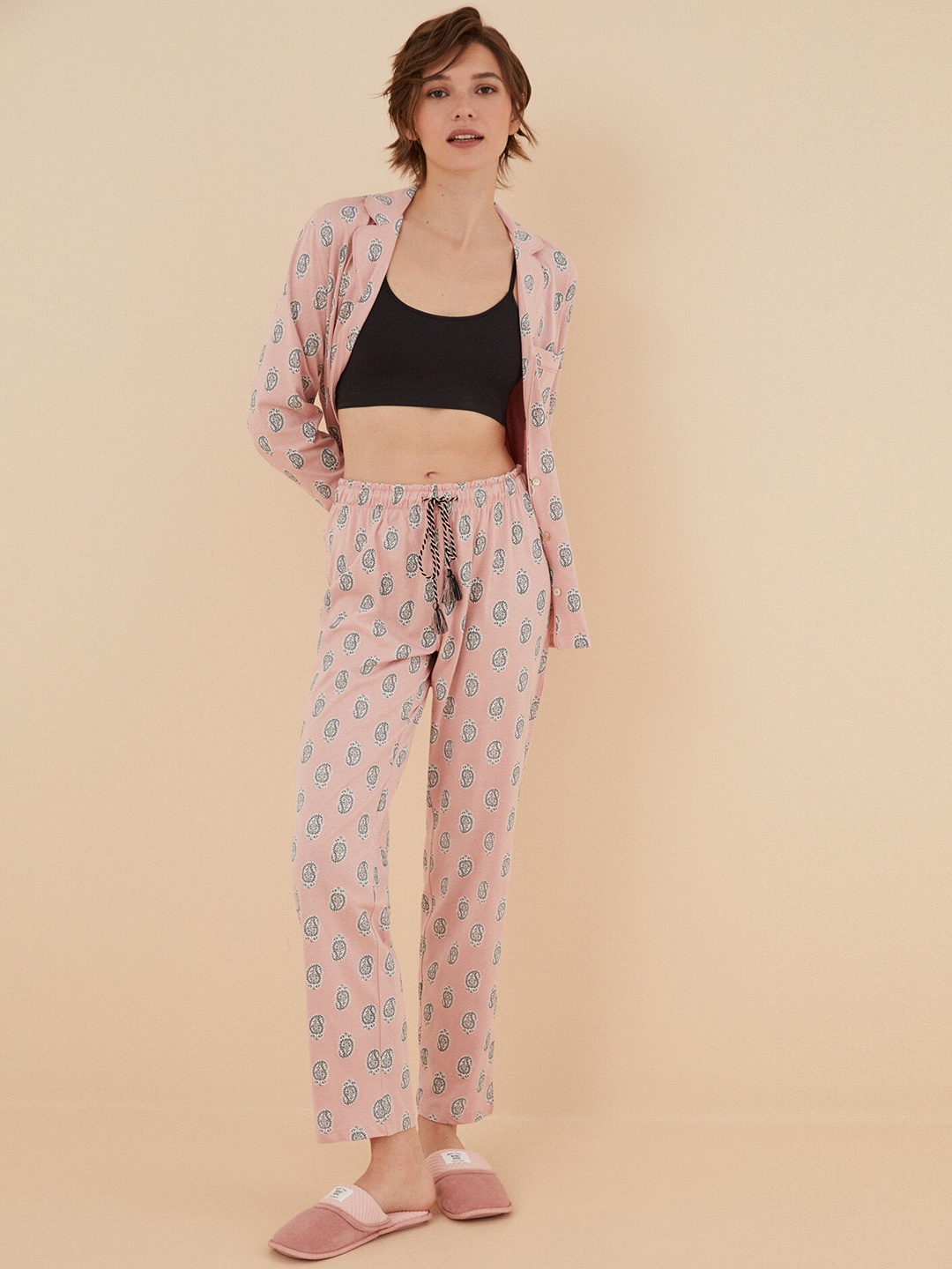 

women'secret Printed Night suit, Pink