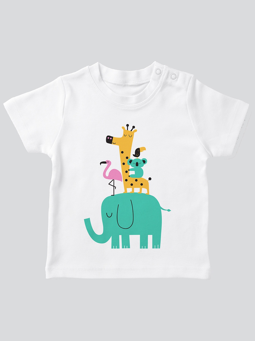 

Mojua Kids Graphic Printed Bio Finish Cotton T-shirt, White