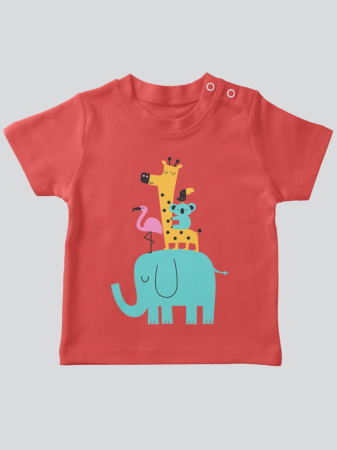 

Mojua Kids Graphic Printed Bio Finish Cotton T-shirt, Red