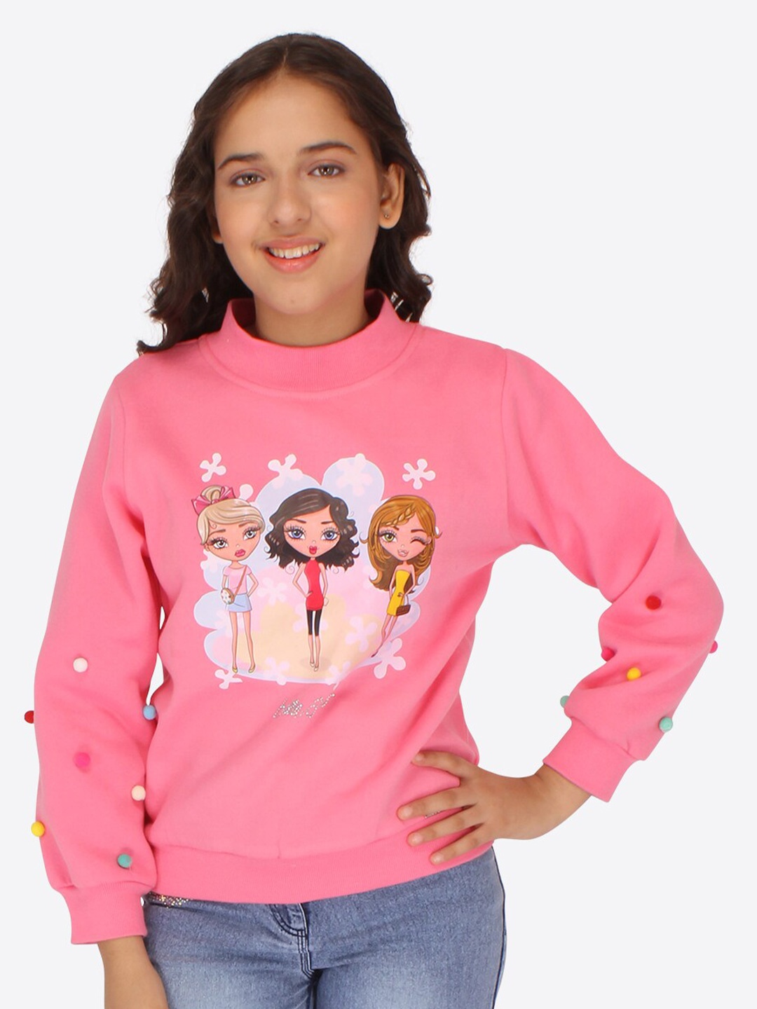 

CUTECUMBER Girls Graphic Printed Pullover Sweatshirt, Pink