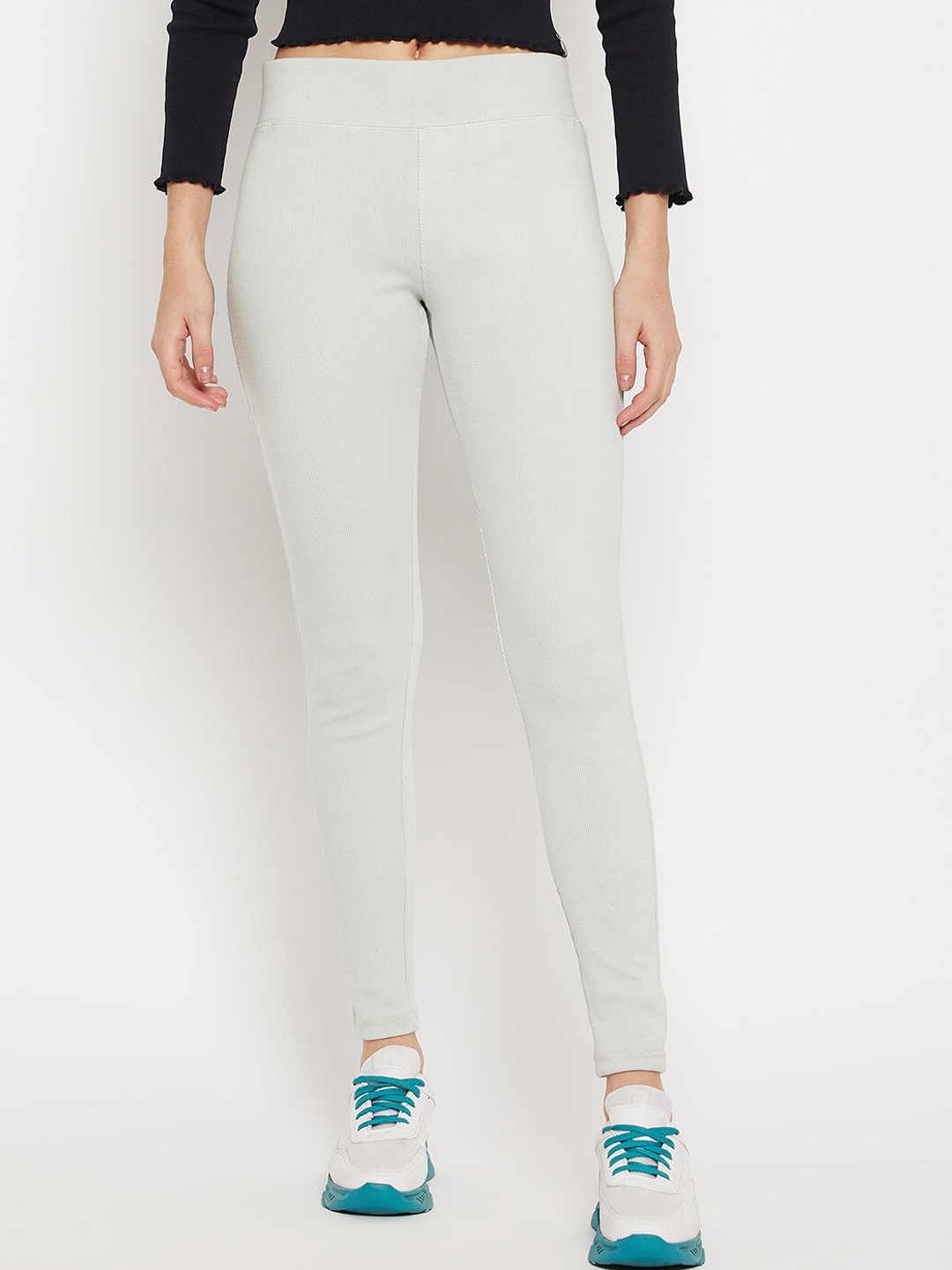 

URKNIT Pure Cotton Ankle Length Leggings, Off white