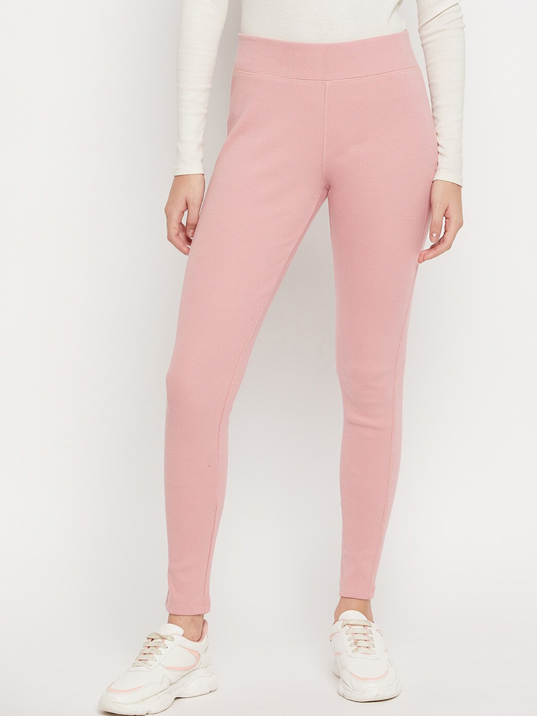

URKNIT Ankle-Length Cotton Leggings, Pink