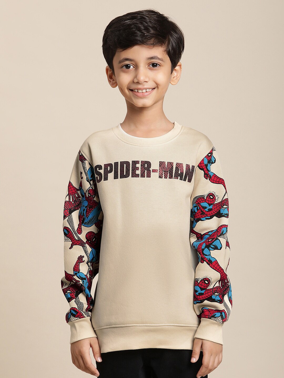 

Kids Ville Boys Spiderman Printed Cotton Sweatshirts, Brown