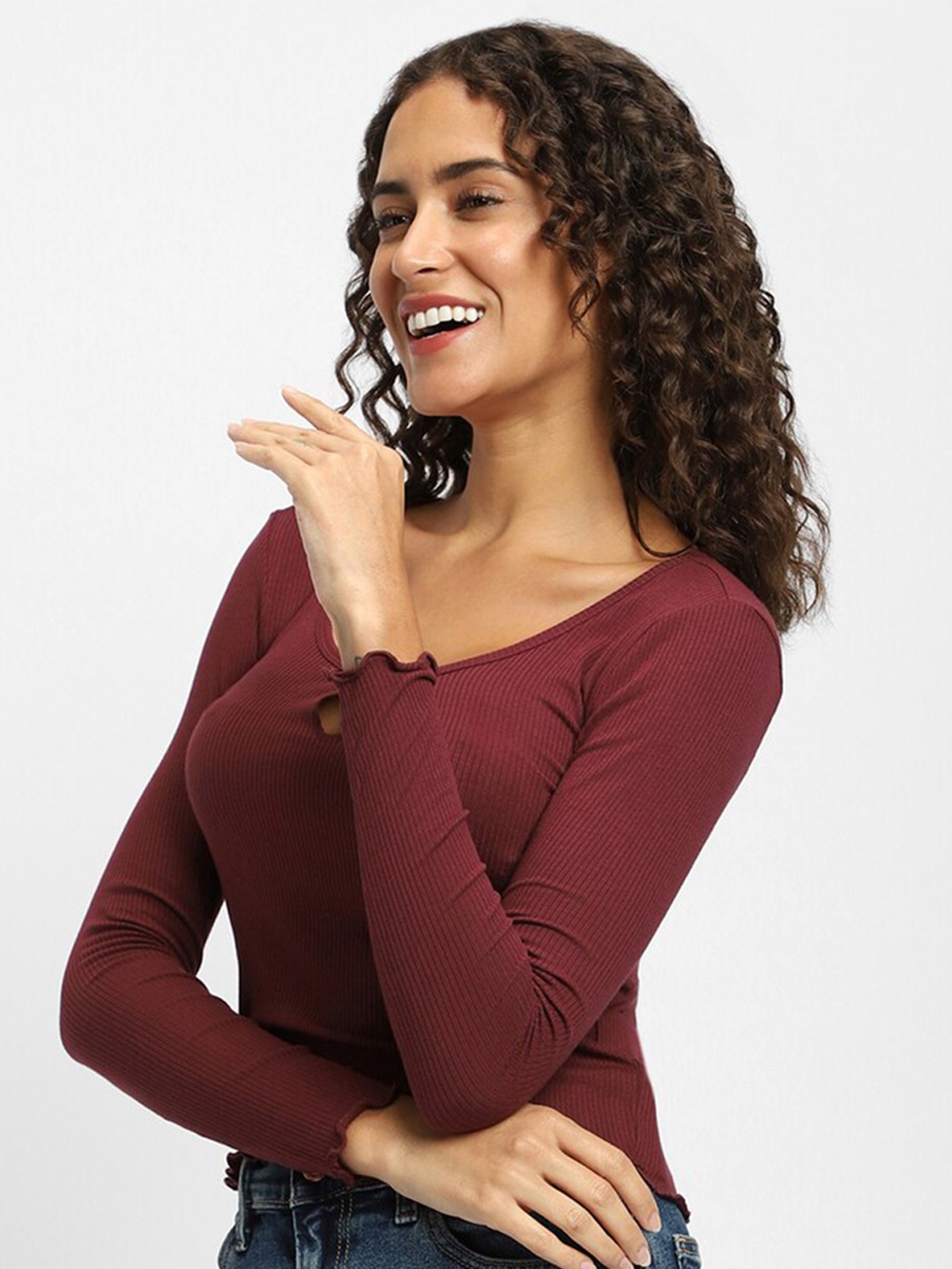 

FOREVER 21 Maroon Regular Crop Top