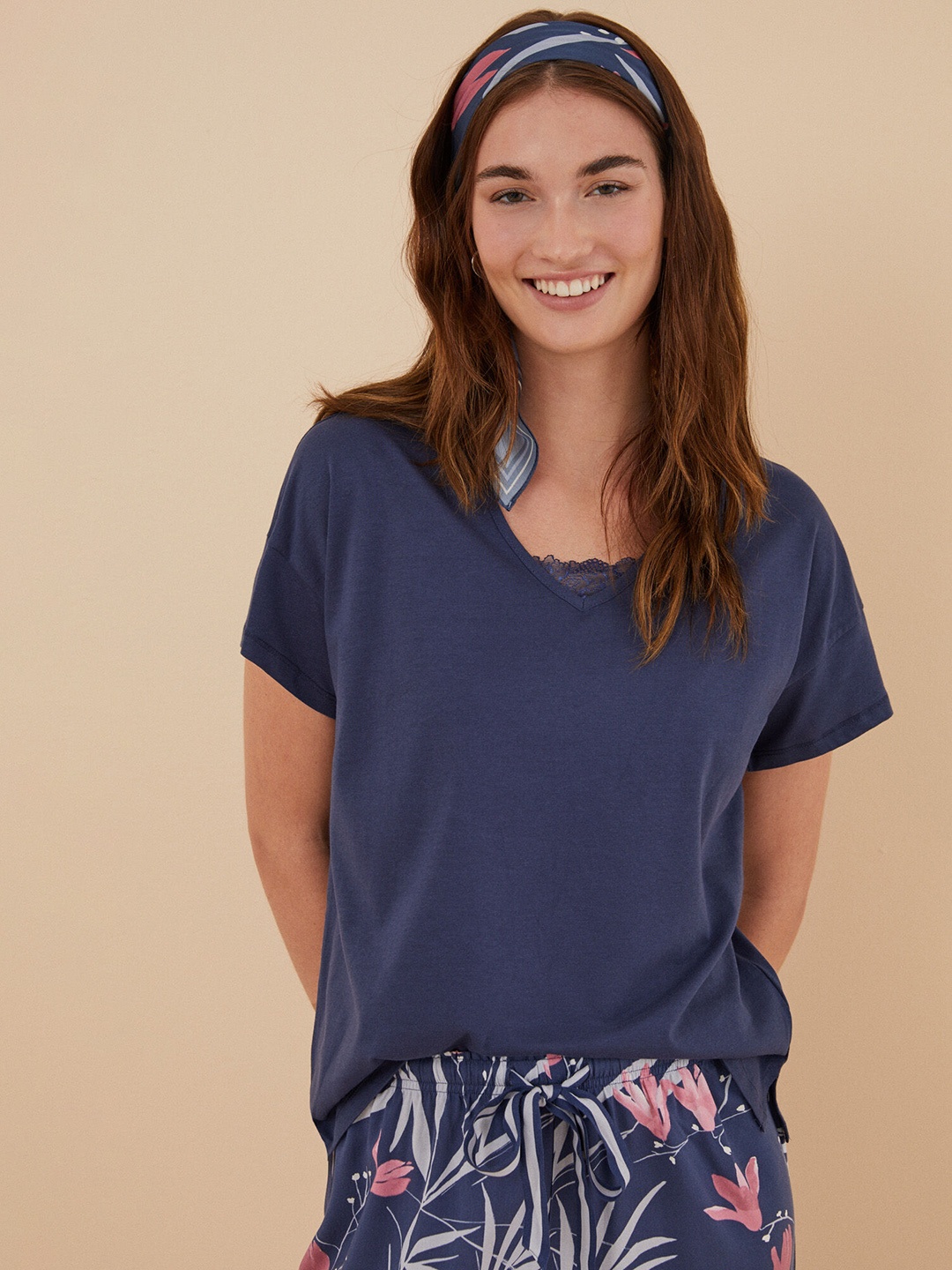 

women'secret Pure Cotton T-Shirt, Navy blue