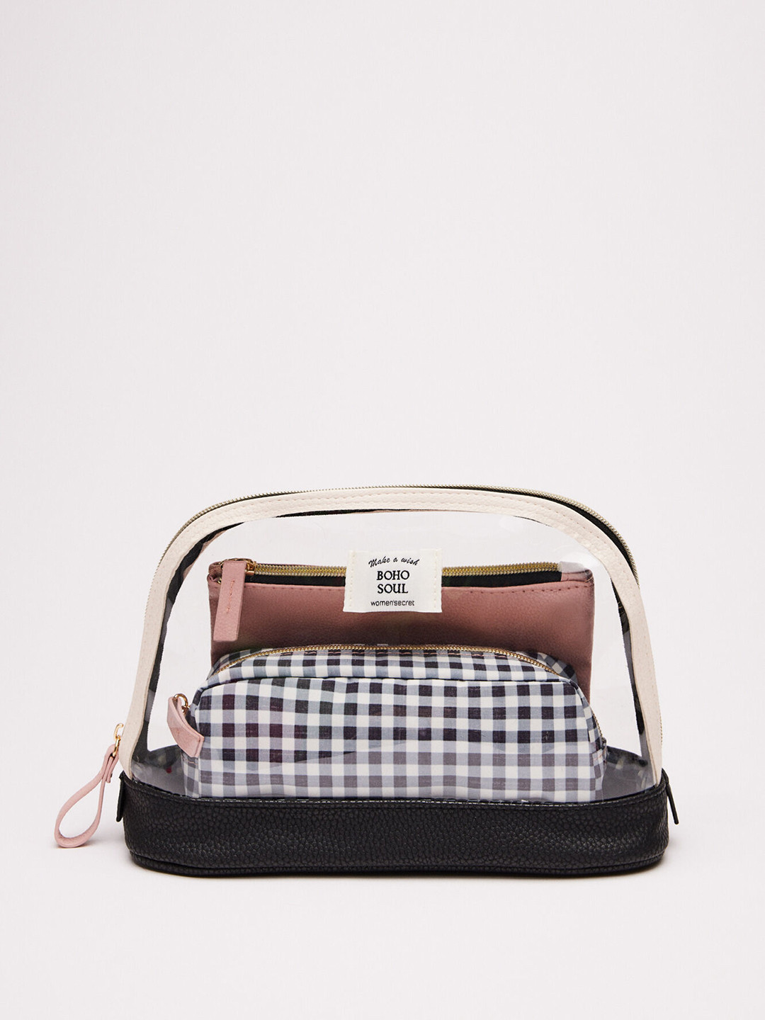 

women'secret Solid Pack of 3 Travel Pouch, Multi
