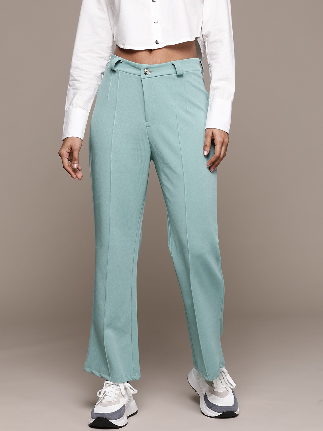 

The Roadster Lifestyle Co. Women Pleated Trousers, Green