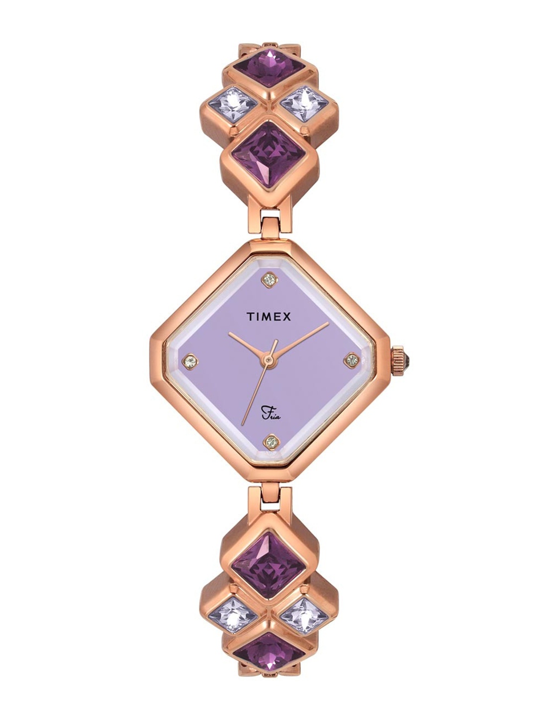 

Timex Women Embellished Dial & Water Resistance Stainless Steel Analogue Watch TWEL17201, Purple