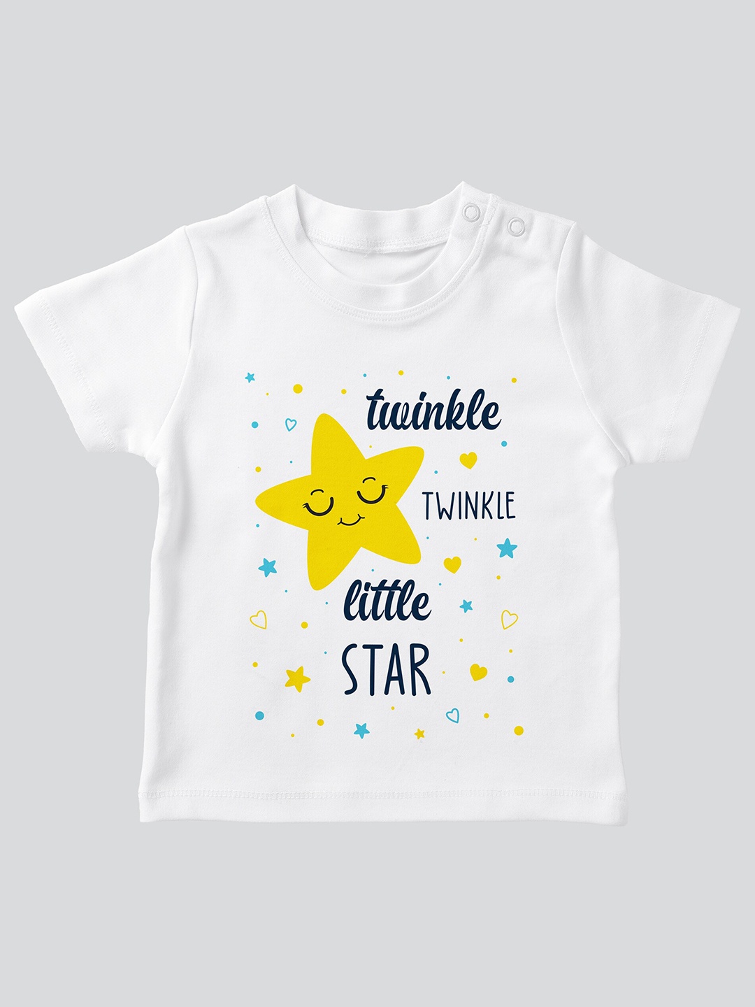 Mojua Kids Typography Printed Bio Finish Cotton T-shirt, White