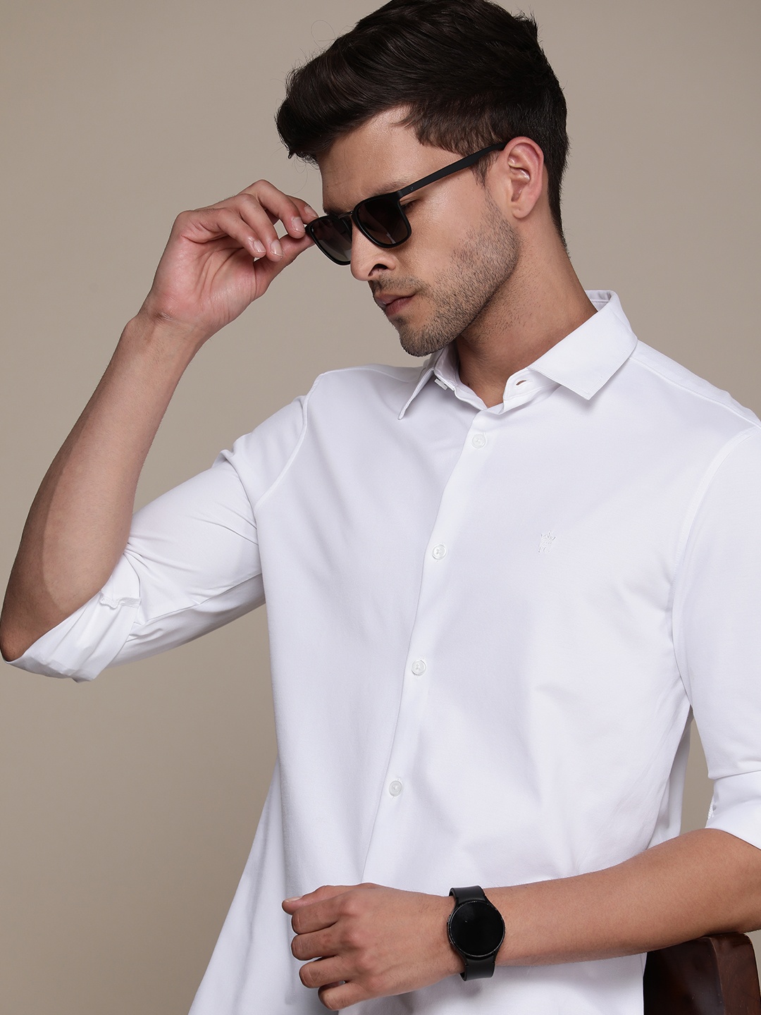 

French Connection Men Slim Fit Casual Shirt, White