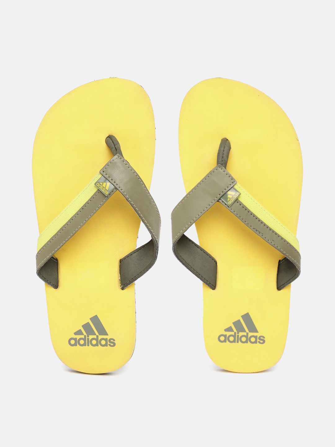 

ADIDAS Kids Brand Logo Print Thong Flip-Flops, Olive