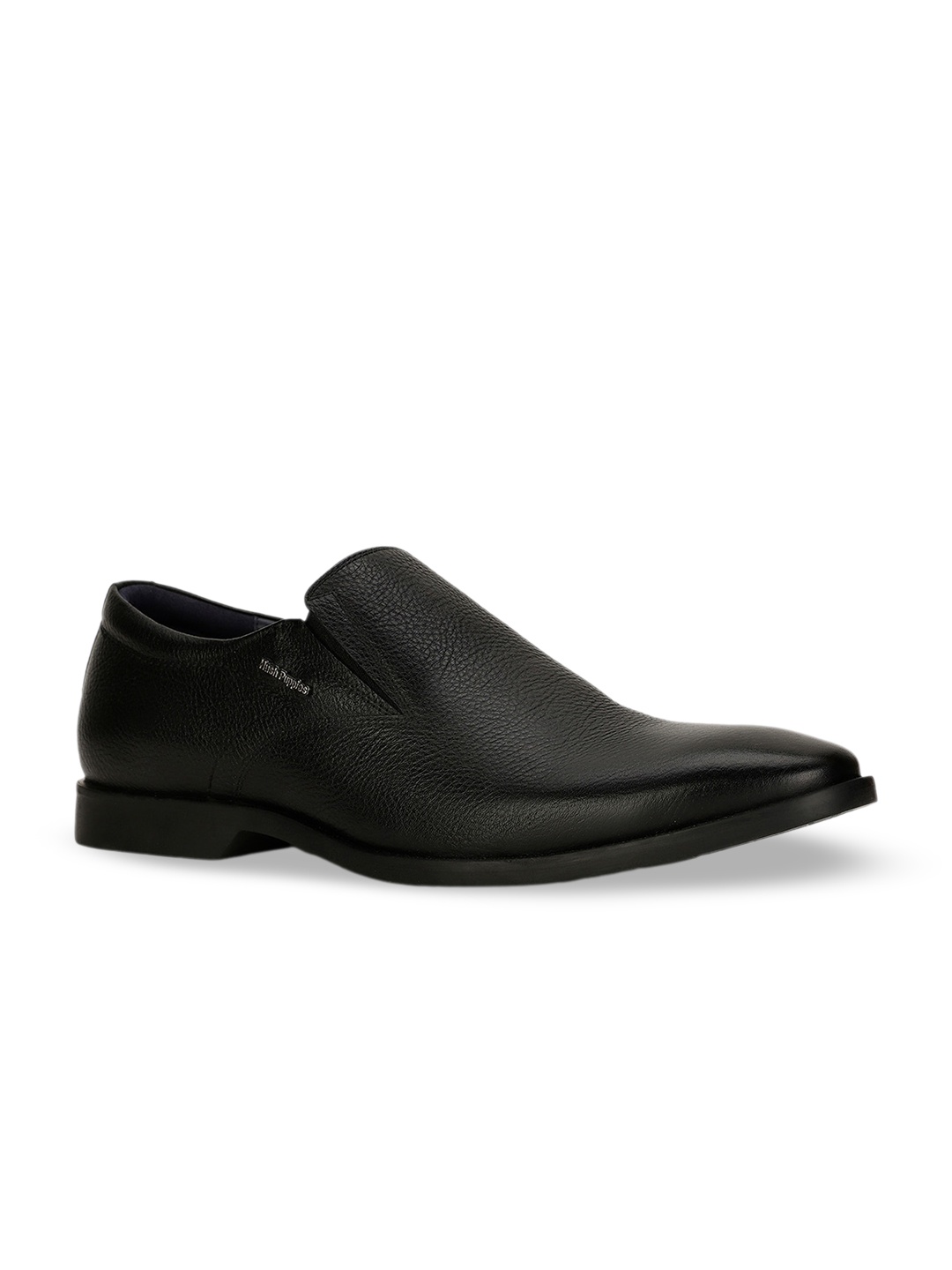 

Hush Puppies Men Textured Leather Formal Slip-On Shoes, Black