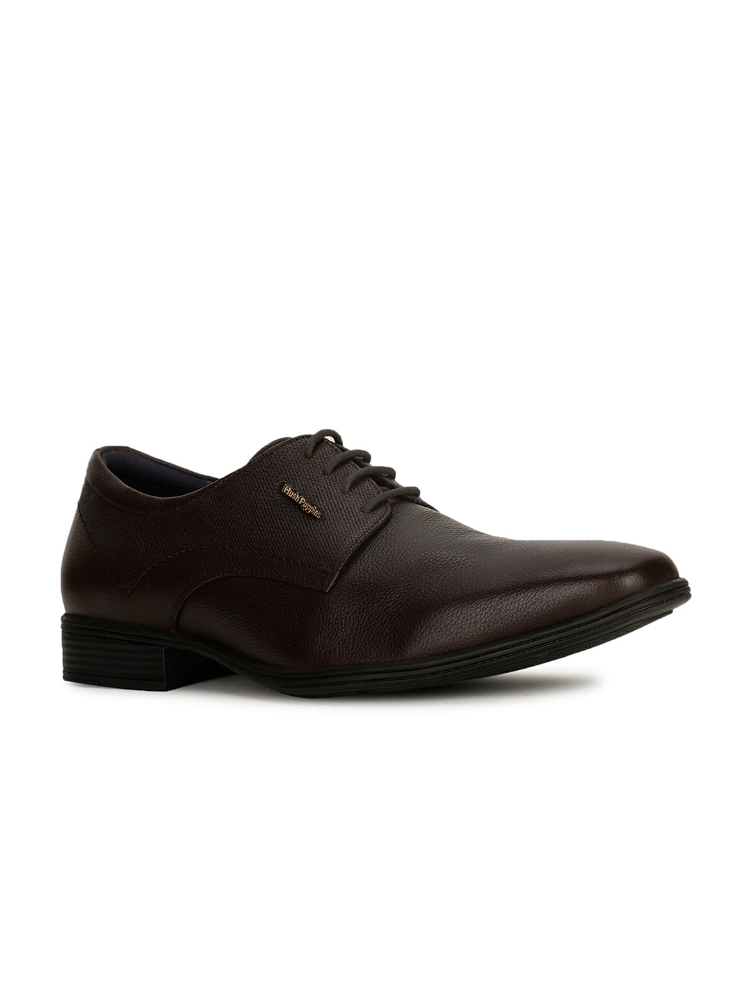 

Hush Puppies Men Textured Leather Formal Derbys, Brown