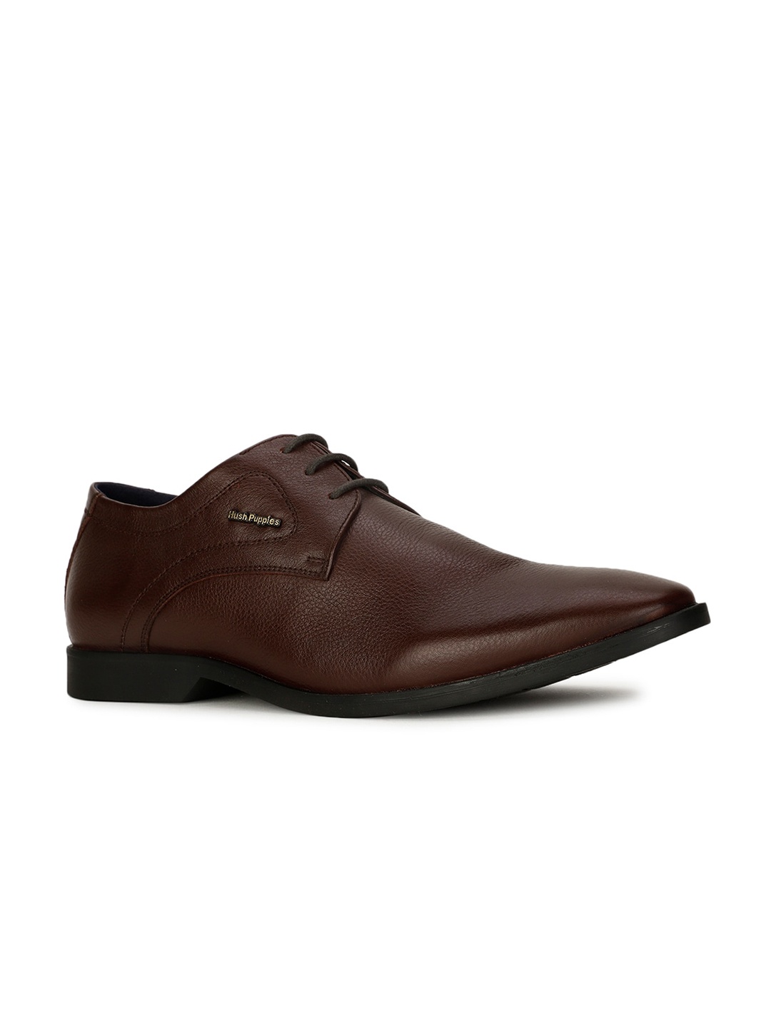 

Hush Puppies Men Textured Leather Formal Derbys, Brown