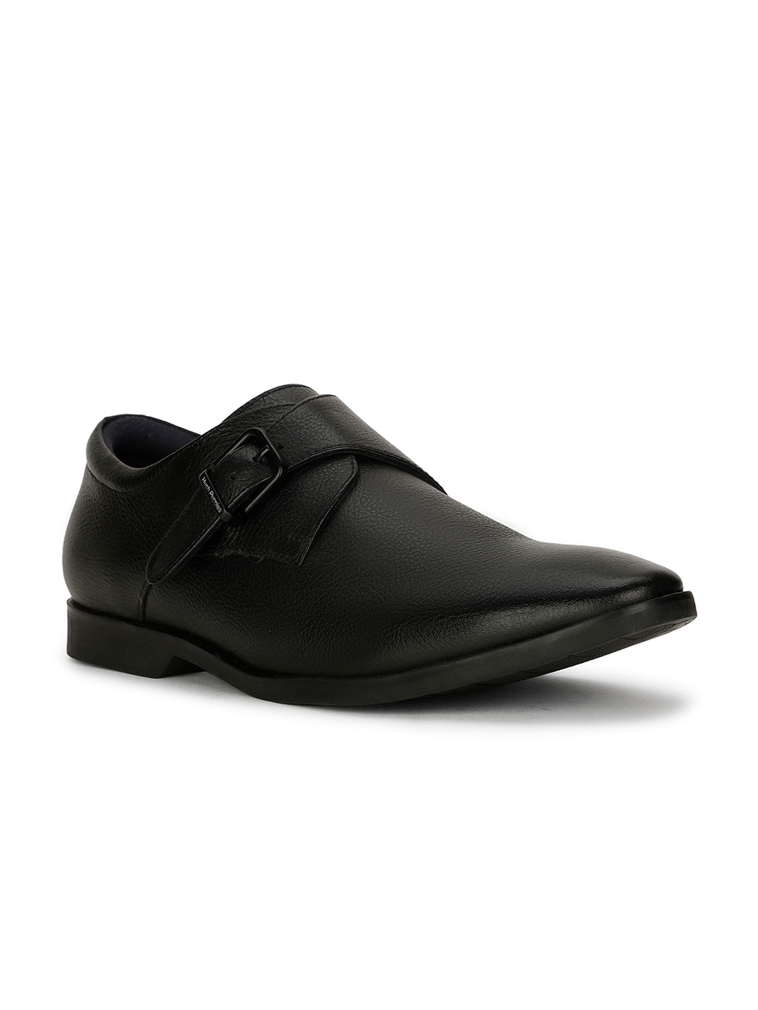 

Hush Puppies Men Textured Leather Formal Monk Shoes, Black