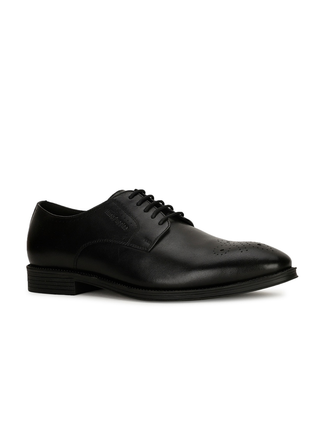 

Hush Puppies Men Textured Leather Formal Derbys, Black