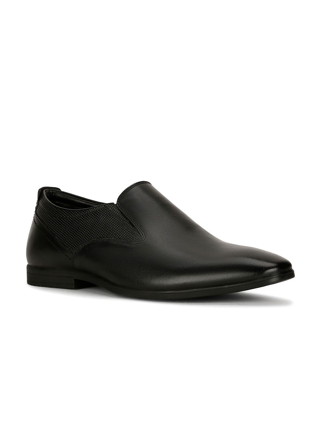

Hush Puppies Men Leather Formal Slip-On Shoes, Black