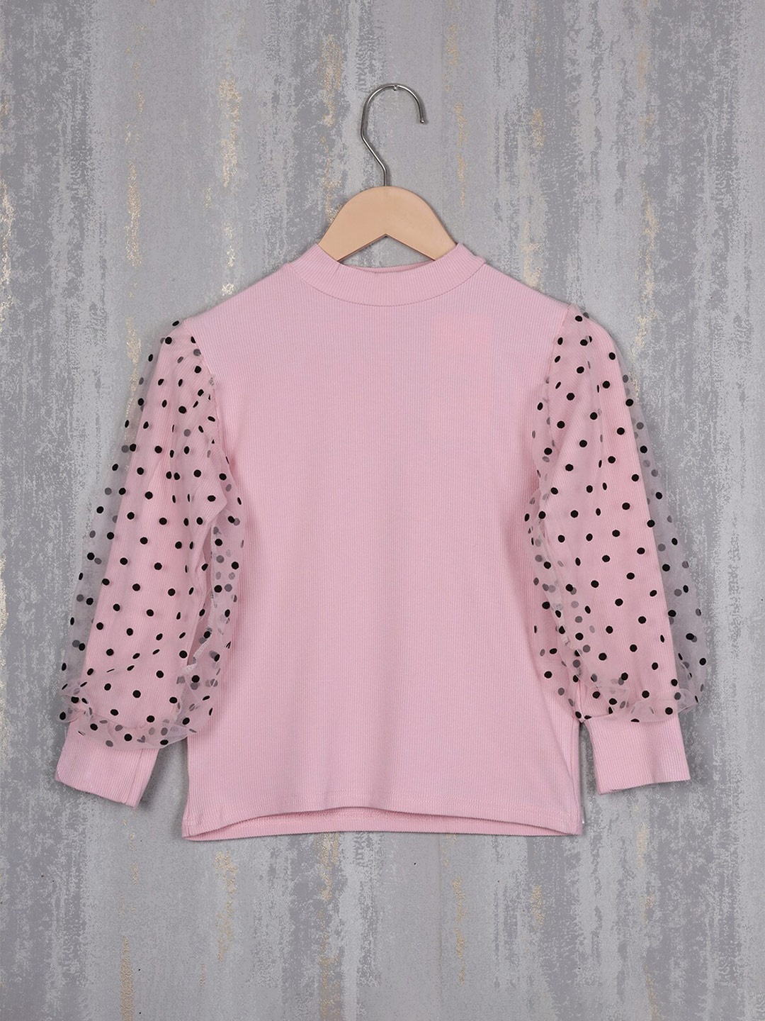 

Steele Girls Puff Sleeve Woollen Top, Pink