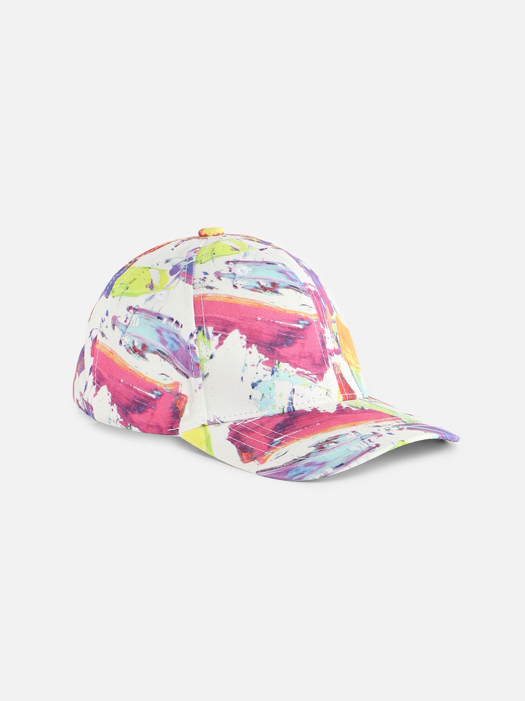 

FOREVER 21 Women White & Pink Printed New York Knicks Baseball Cap
